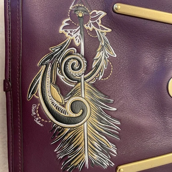 Coach 1941 Dreamer with Tattoo Feather Chelsea Champlain 36914 Plum - Picture 14 of 15